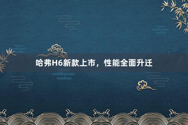 哈弗H6新款上市，性能全面升迁
